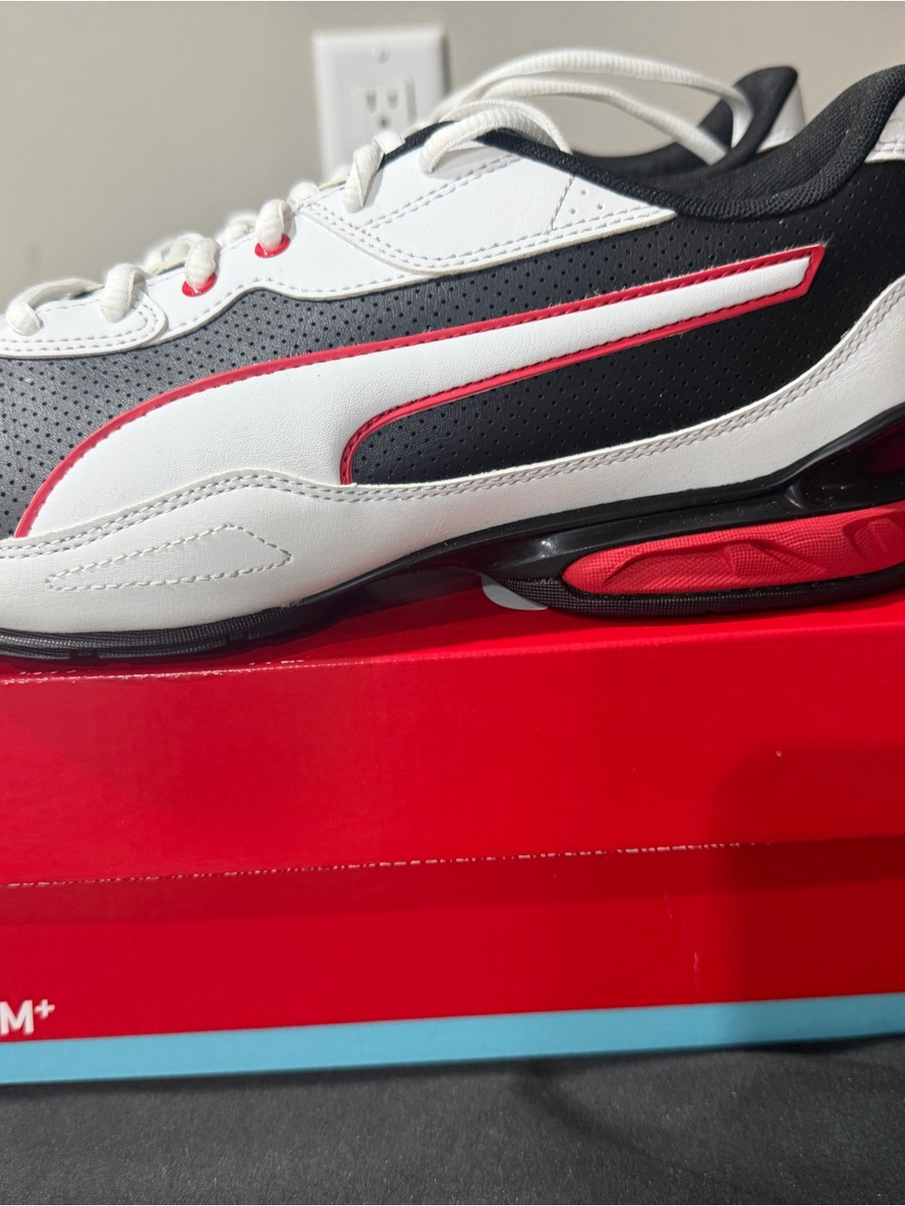 Puma White Black and Red Men's Athletic Sneakers